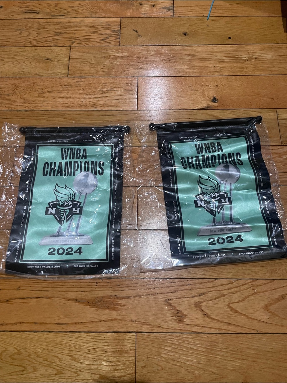 New York Liberty WNBA Championship flags
